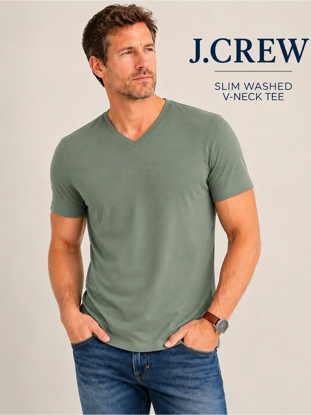 J.Crew Slim Washed Jersey V-Neck Tee